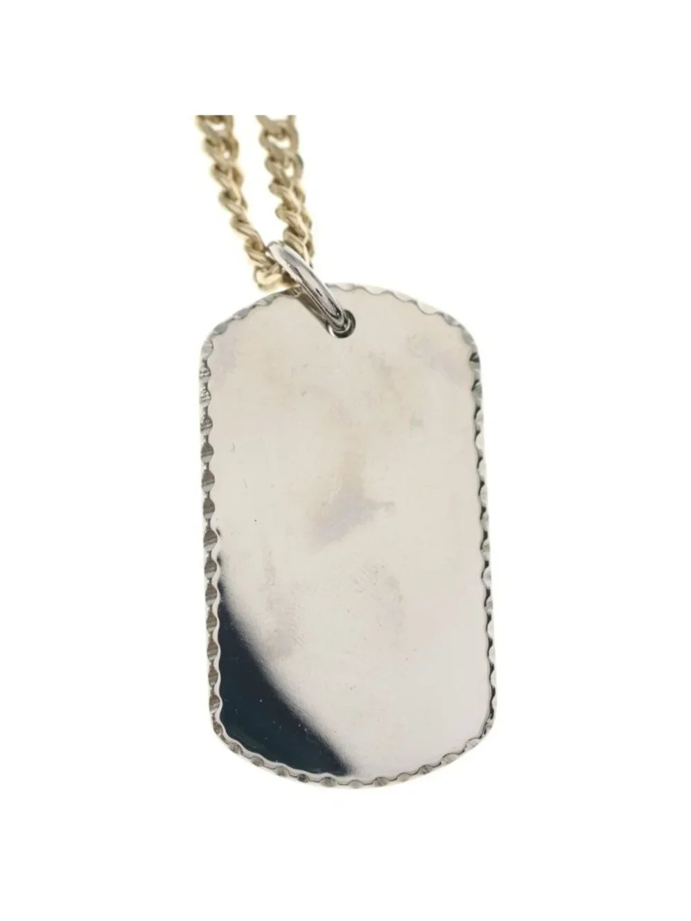 Dior Dock Tag Logo Plate Necklace Gold